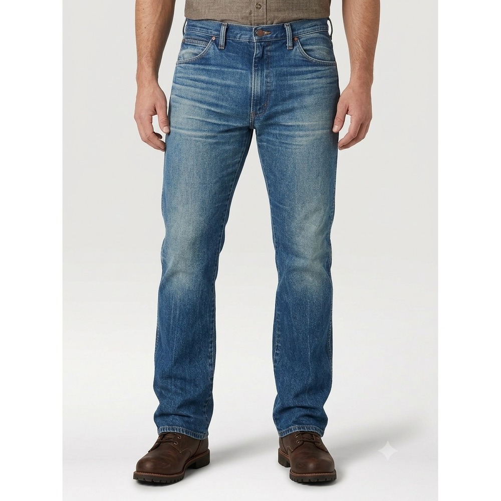 Wrangler 13MWZ Cowboy Cut Jeans Straight Leg Denim Blue 36 X 34